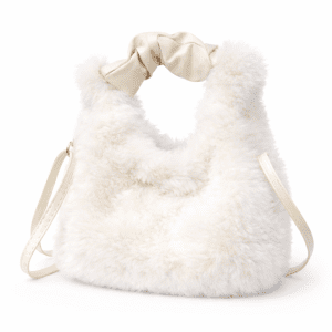 Chic White Faux Fur Crossbody Bag – Luxury Plush Handbag for Women