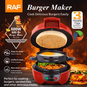 RAF Non-Stick Burger & Egg Maker with Uniform Heat – 3 Year Warranty