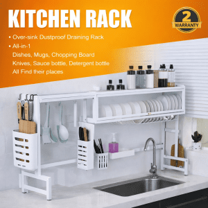 Over Sink Kitchen Rack Dish Drying Rack Organizer with Holders