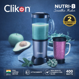 Clikon Nutri-8 Smoothie Maker 400W Blender with 8-in-1 Attachments