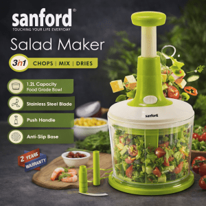 Sanford 3-in-1 Salad Maker 1.2L Manual Chopper with Steel Blade