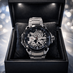 Luxury Tubular Skeleton Stainless Steel Men’s Analog Watch Elite