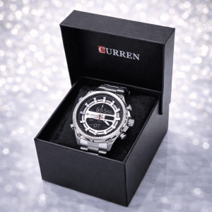 CURREN Hybrid Analog Digital Stainless Steel Men’s Luxury Watch