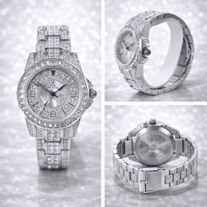 STAINRONN Silver Crystal Women’s Watch Steel Strap Elegant Quartz