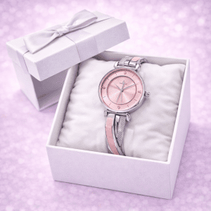 MEGIR Elegant Pink Dial Women’s Bracelet Watch – Luxury Design
