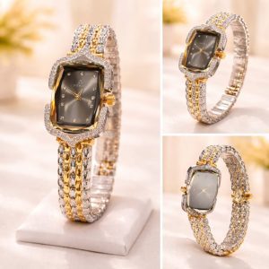 Luxury Women’s Crystal Bracelet Watch Elegant Gold Silver Design