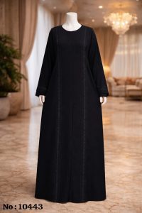 Classic Black Embroidered Abaya for Women Elegant Modest Long Dress