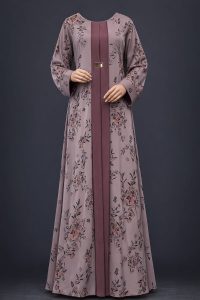 Elegant Floral Print Abaya for Women Stylish Modest Long Dress