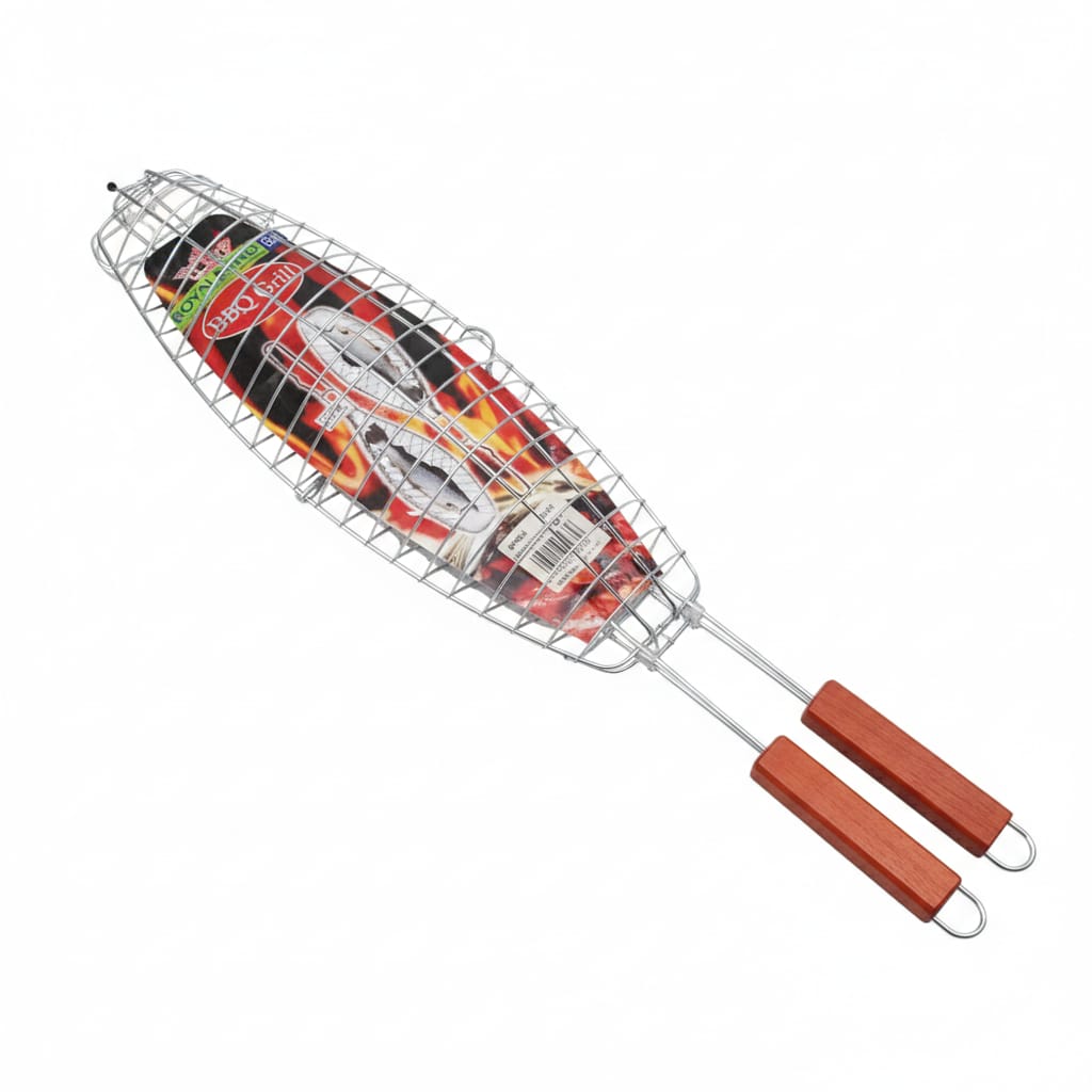 Royalford BBQ Grill Fish Basket Stainless Steel Barbecue Grill Rack - Image 3