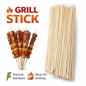 Natural Bamboo BBQ Grill Skewers Sticks for Barbecue and Kebabs
