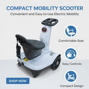 Compact Electric Mobility Scooter with Comfortable Seat Easy Control