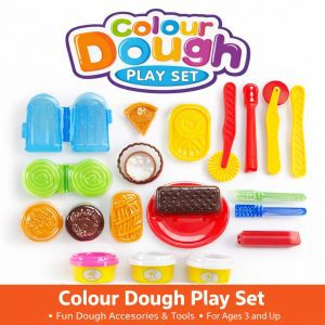 Kids Colour Dough Play Set with Tools Creative Clay Kit for Ages 3+