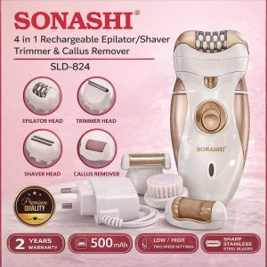 Sonashi 4 in 1 Rechargeable Epilator Shaver Trimmer Callus Remover