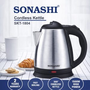 Sonashi SKT-1804 Cordless Electric Kettle 1500W Stainless Steel