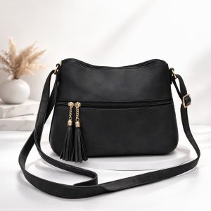 Women’s Functional Crossbody Bag with Secure Zipper & Adjustable Strap