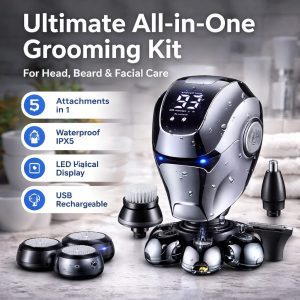 5 in 1 Grooming Kit for Men Waterproof USB Rechargeable Trimmer