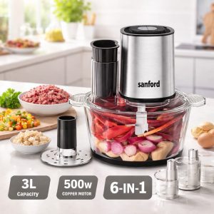 Sanford 6 in 1 Food Processor 3L 500W Electric Kitchen Chopper