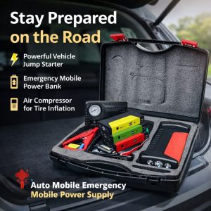 Car Jump Starter Air Compressor Power Bank Emergency Kit Portable