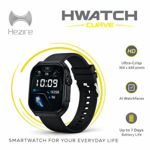 Hezire HWatch Curve Smartwatch HD Display Fitness Tracker 7 Day Battery