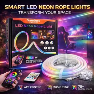 Smart LED Neon Rope Light 5M RGB App Control Music Sync Strip