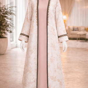 Elegant Floral Abaya for Women Modest Long Sleeve Layered Dress