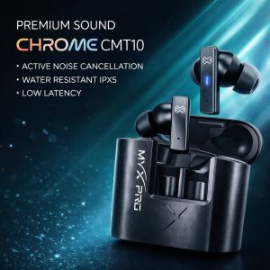 MYX Pro Chrome CMT10 Wireless Earbuds ANC Low Latency IPX5