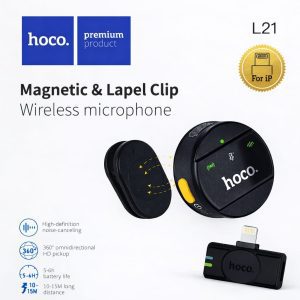 Hoco L21 Wireless Microphone Lapel Clip Magnetic Noise Cancel