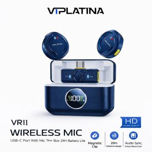 VIPLATINA VR11 Wireless Microphone USB C Noise Reduction 20m