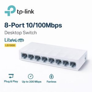 TP-Link 8 Port 10/100Mbps Desktop Switch LiteWave LS1008 Plug Play