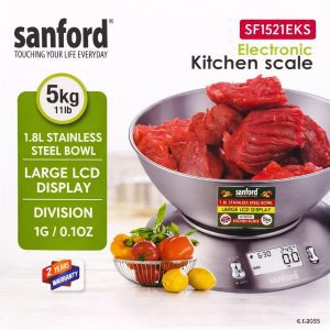 Sanford Digital Kitchen Scale 5kg with Bowl LCD Display SF1521EKS