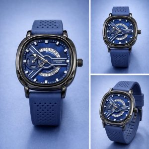 Lee Cooper Blue Men Watch Stylish Silicone Strap Casual Watch