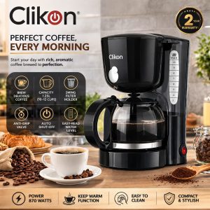 Clikon Coffee Maker 1.25L 12 Cups Auto Shut Off Drip Machine