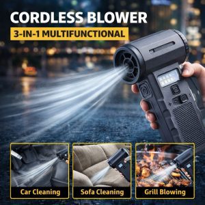 Cordless Blower 3 in 1 Vacuum Cleaner Fan LED Light 4000mAh
