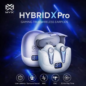 MYX HybridX Pro Wireless Earbuds ANC ENC Low Latency Gaming