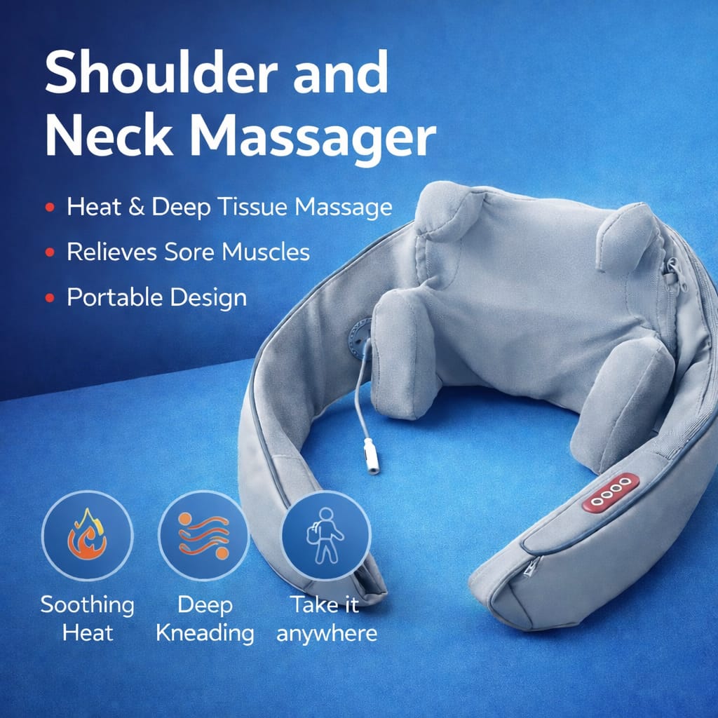 Electric Shoulder & Neck Massager with Deep Kneading Therapy