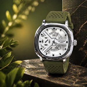 Lee Cooper London Men’s Analog Watch With Green Silicone Strap