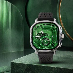 Lee Cooper Green Dial Men’s Analog Watch With Silicone Strap