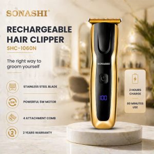 Sonashi Rechargeable Hair Clipper With LED Display And Steel Blade