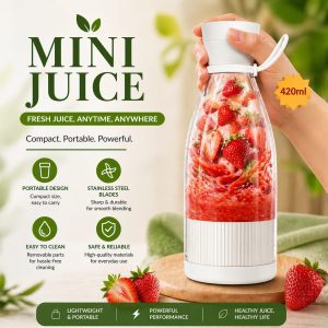 Portable Mini Juice Blender Bottle With 420ML Capacity BPA Free