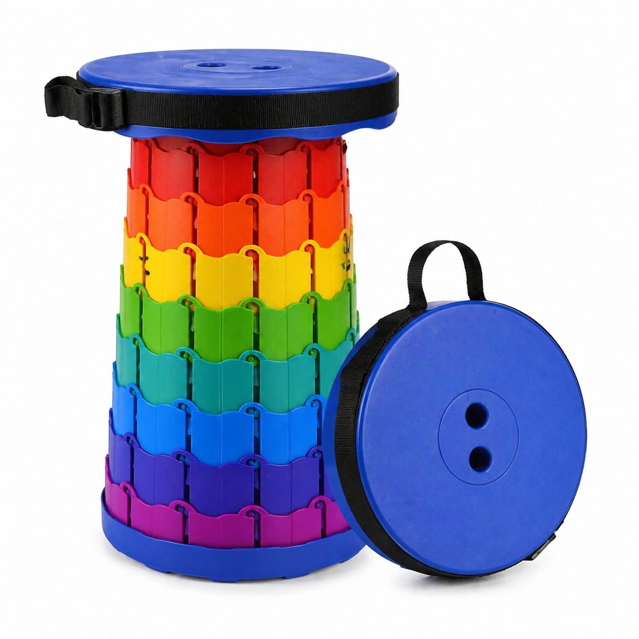 Portable Adjustable Folding Camping Stool Lightweight Travel Seat - Image 3