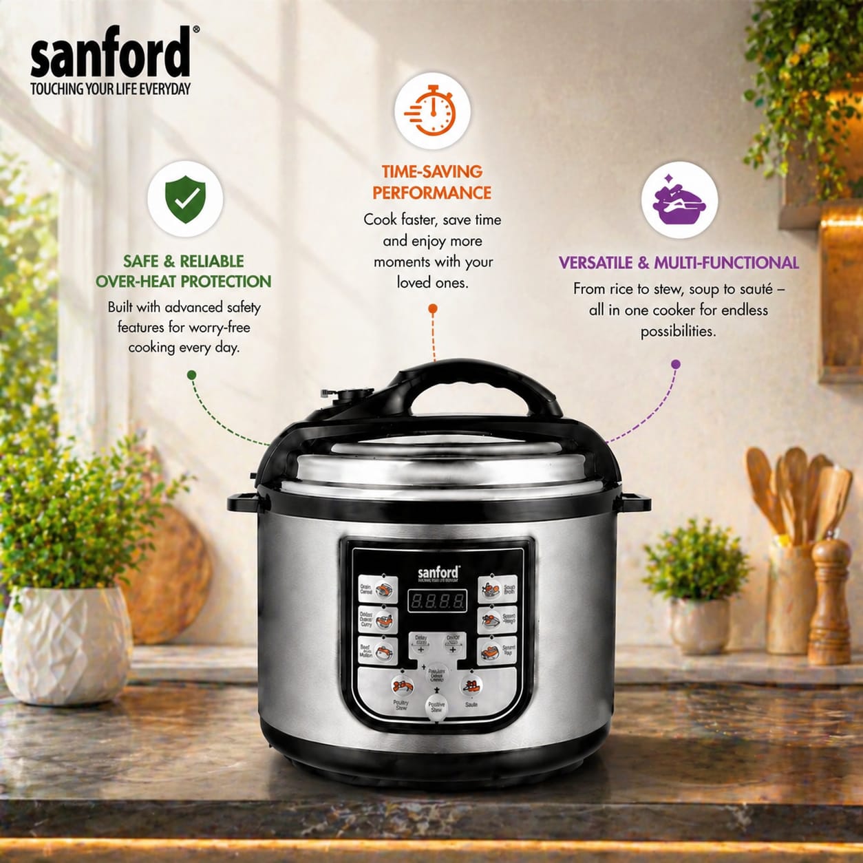 Sanford Multifunction Electric Pressure Cooker With Digital Control - Image 3