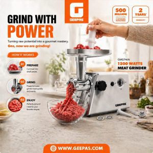 Geepas 1200W Meat Grinder With Stainless Steel Blade And Reverse