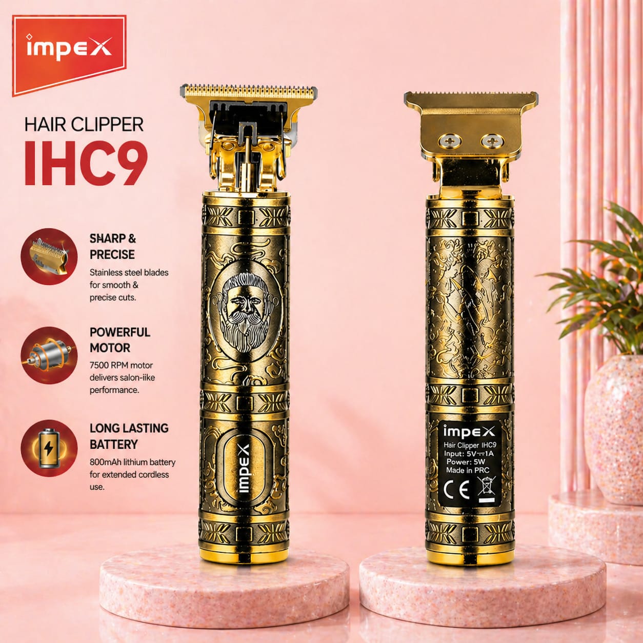 Impex IHC9 Professional Hair Clipper With Sharp T-Blade Trimmer